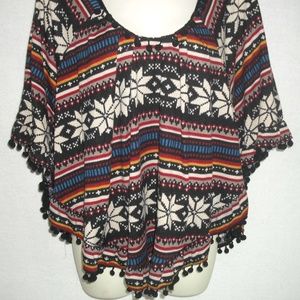 FUNKY PEOPLE sweater Scoop Neck Poncho Style